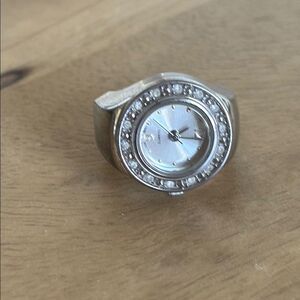 Elegant Silver Women's Ring Watch